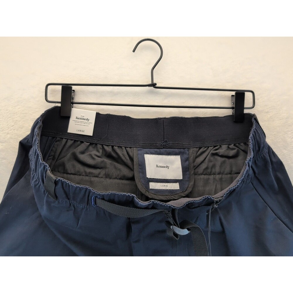 Kennedy Denim Co Belted Cargo Pants Drawstring Ankles Navy Blue NWT Size Large - Picture 10 of 15